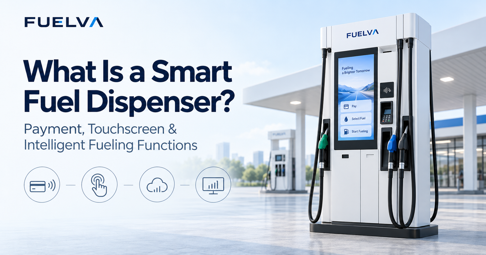 Smart fuel dispenser with touchscreen and digital payment functions